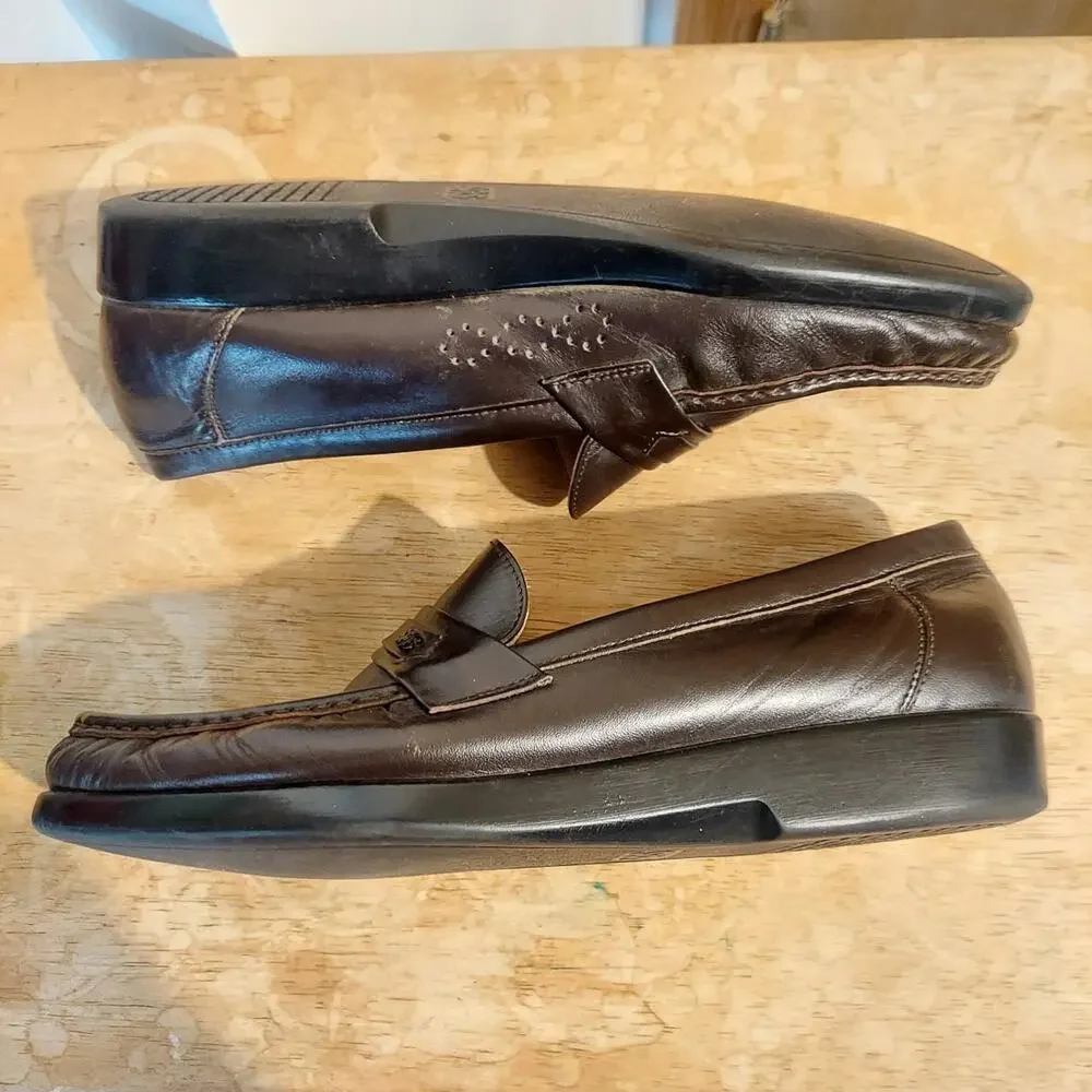 SAS Ace Men's US 9.5 Brown Leather Dress Loafer Casual Slip On Shoes